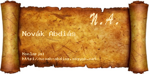 Novák Abdiás névjegykártya